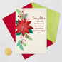 Red and Pink Poinsettias Daughter Christmas Card Card Front with Envelope and Gold Seal image number 6