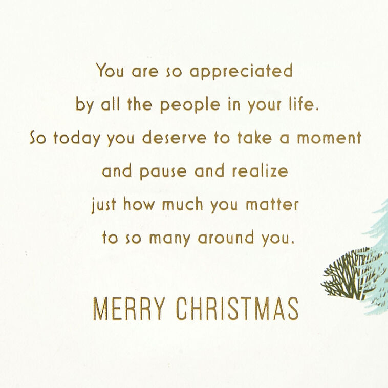 Deer in Winter Scene Son Christmas Card sentiment image number 3