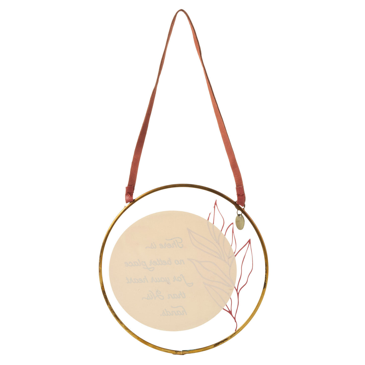 Round Glass Wall Decor With Religious Quote back image number 2