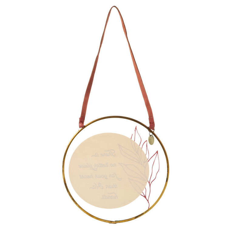 Round Glass Wall Decor With Religious Quote back image number 2