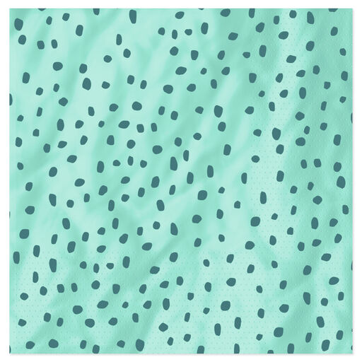 Aqua With Green Dots Dinner Napkins, Set of 16, 