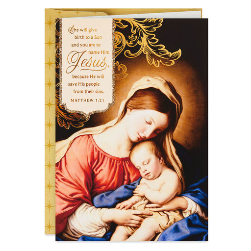 Mary and Child Religious Boxed Christmas Cards, Pack of 16, 