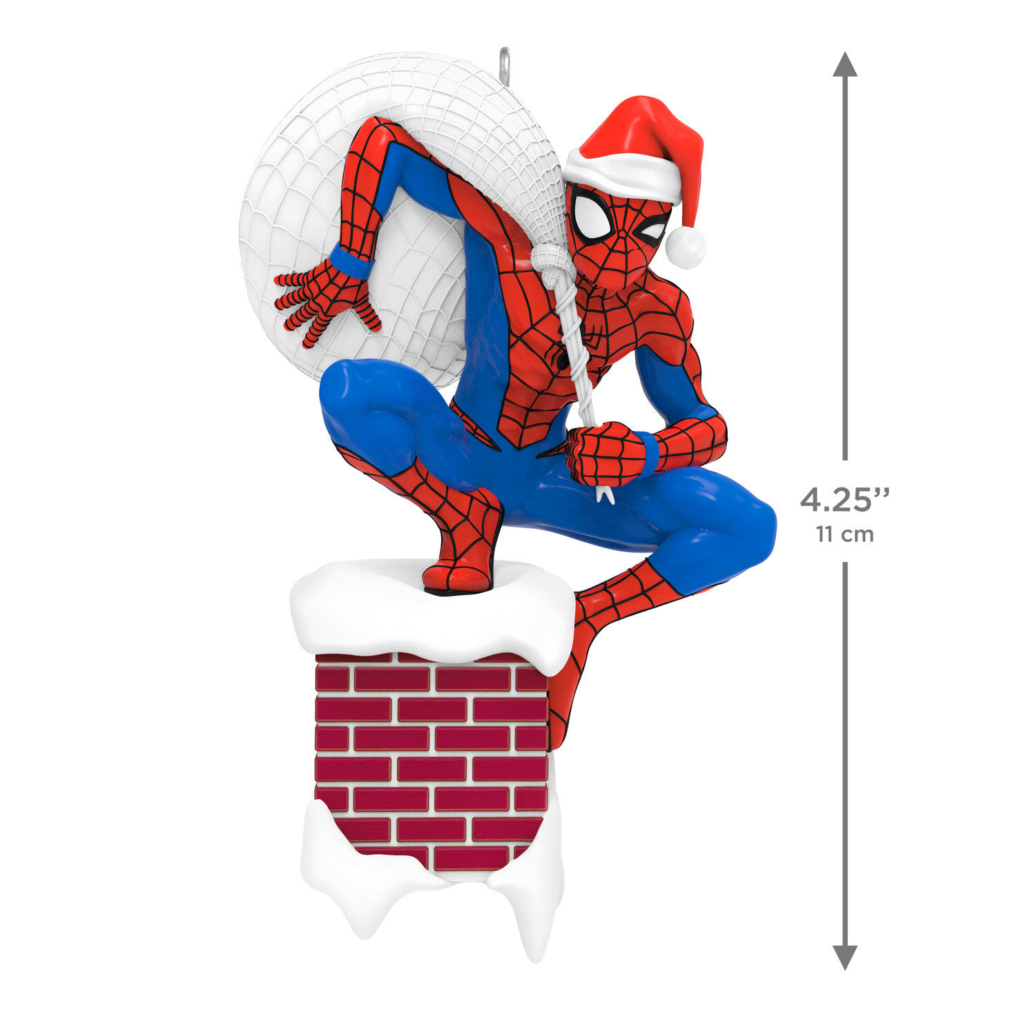 Spider-Man on Chimney Keepsake Ornament Measurement image number 3