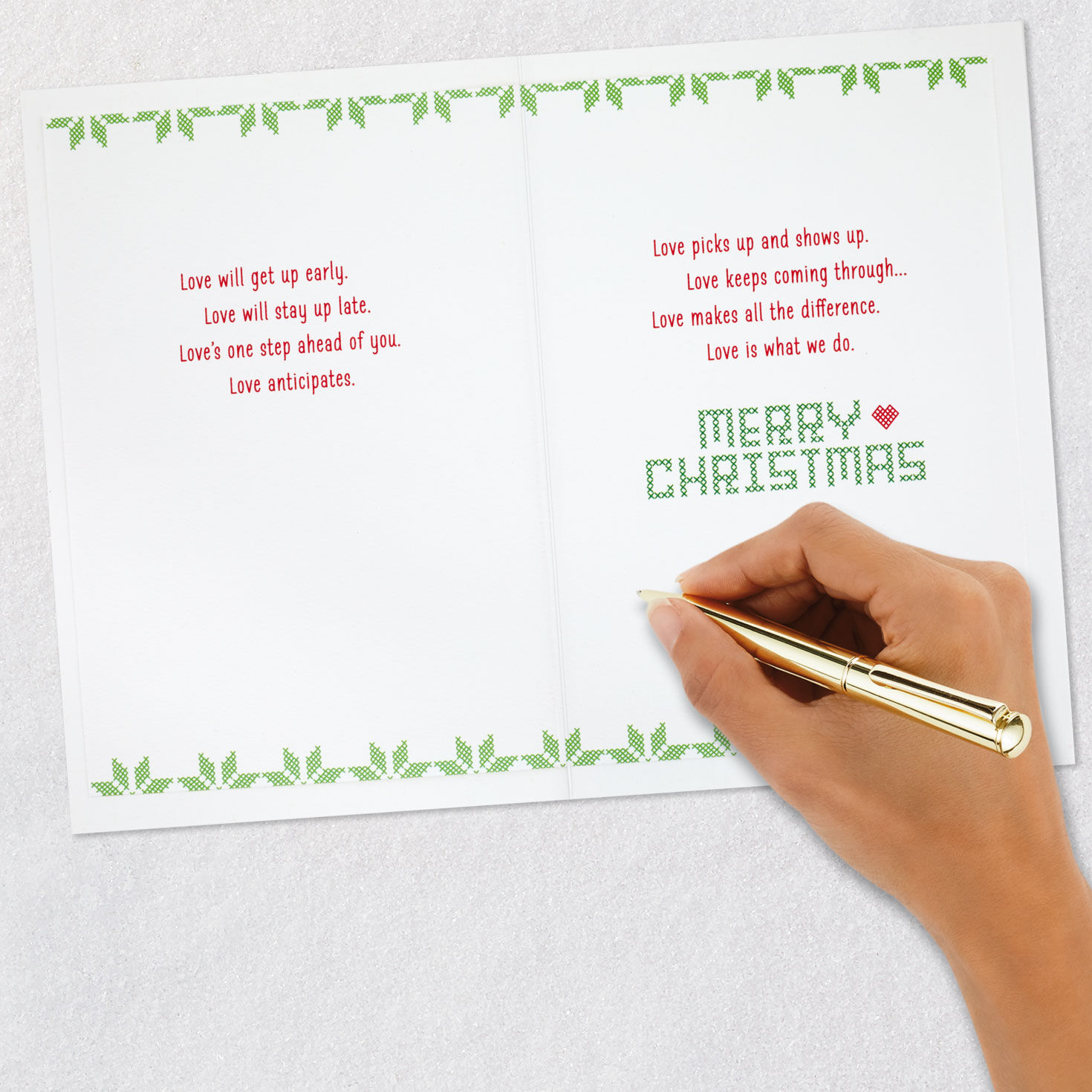 Cross-Stitch Love Christmas Card Signing card image number 7