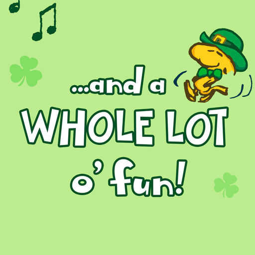 Peanuts® Snoopy and Woodstock Luck and Fun St. Patrick's Day Card, 
