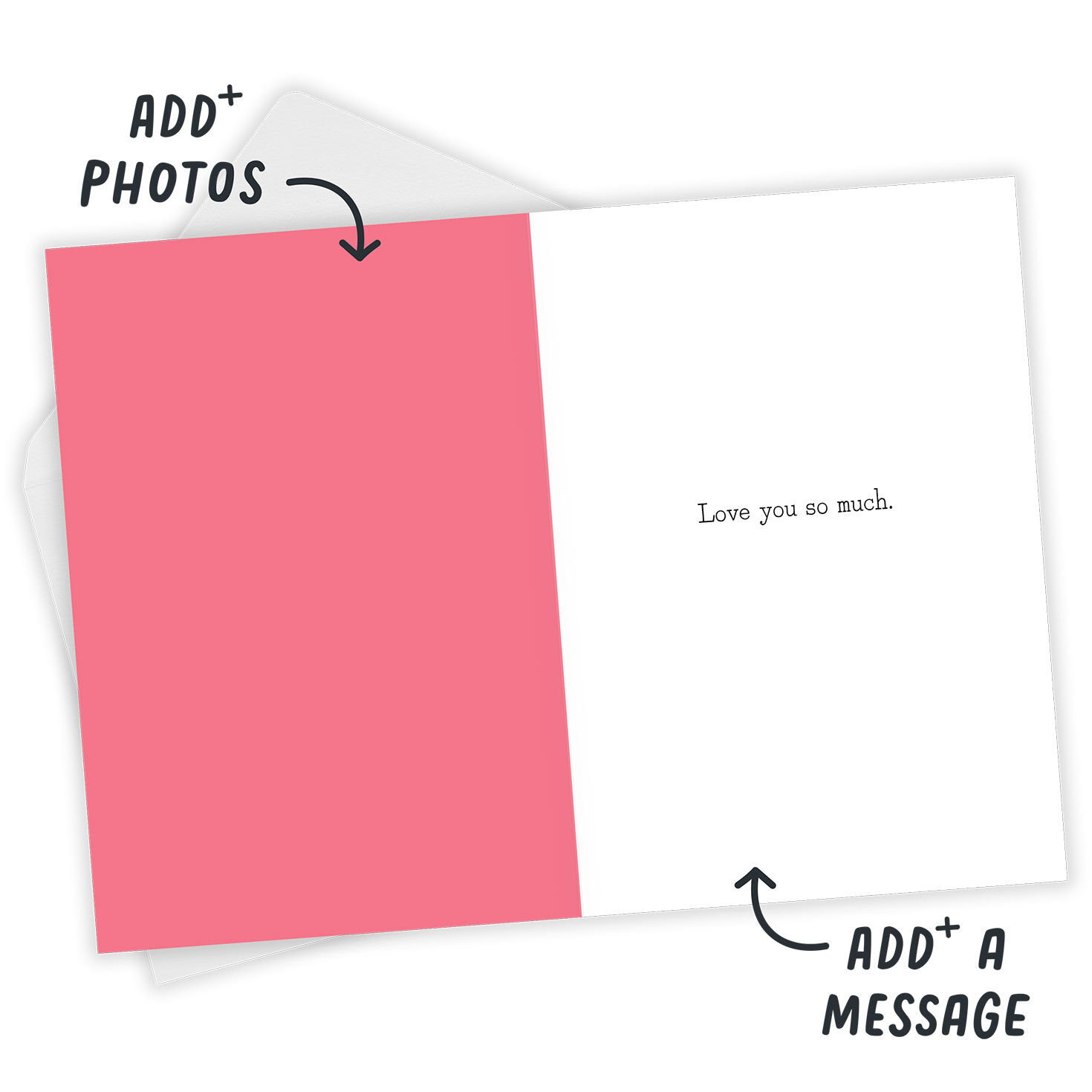 Typewriter Illustration Personalized Love Card Open Card with Envelope indicating personalization image number 3