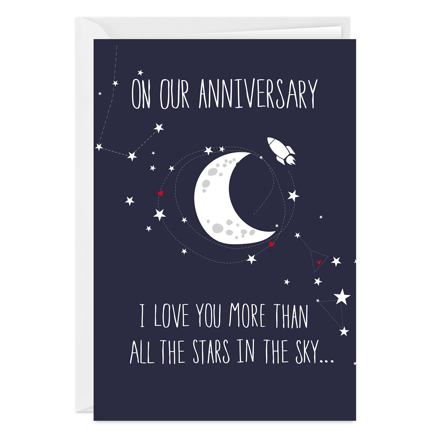 Love You More Than All the Stars Custom Anniversary Card