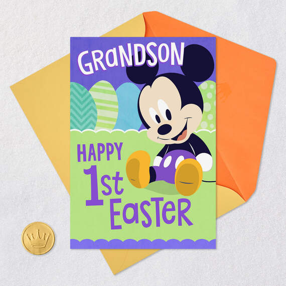 Disney Mickey Mouse and Eggs First Easter Card for Grandson, , large image number 5