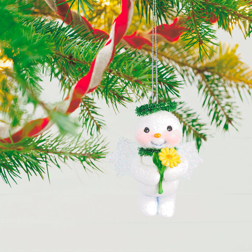 Snow Angel Holding Flower Ornament, 
