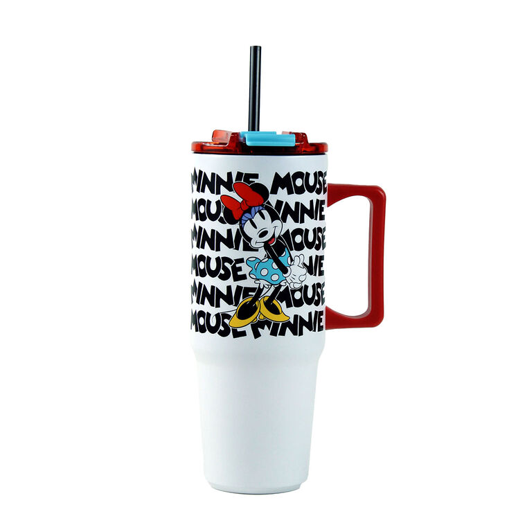 Minnie Mouse Stainless Steel Cup With Lid and Straw  image number 1