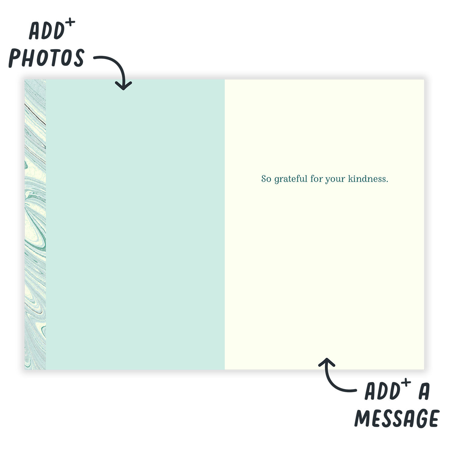Pale Green Ink Swirls Personalized Thank You Card  image number 3