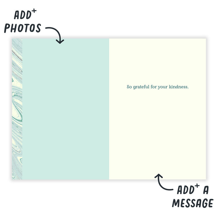 Pale Green Ink Swirls Personalized Thank You Card  image number 3