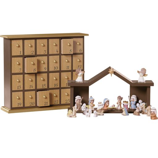Precious Moments Nativity Figurines Advent Calendar, 26-Piece Set, 