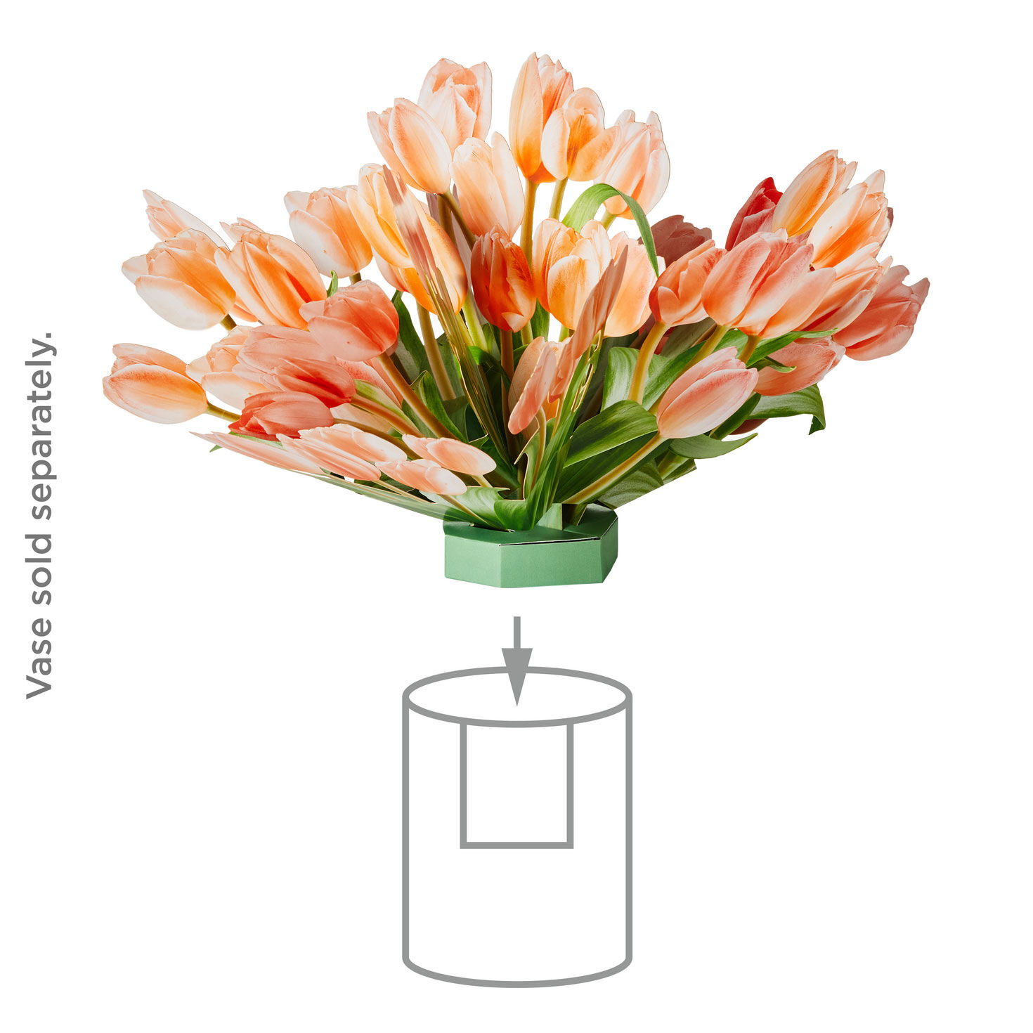 Build-a-Bouquet Peach Tulips Pop-Up Paper Flowers - Greeting
