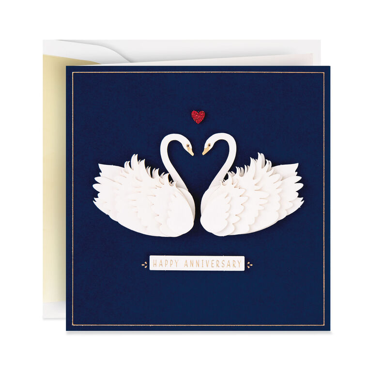 Lasting Love, Swans Anniversary Card for Couple