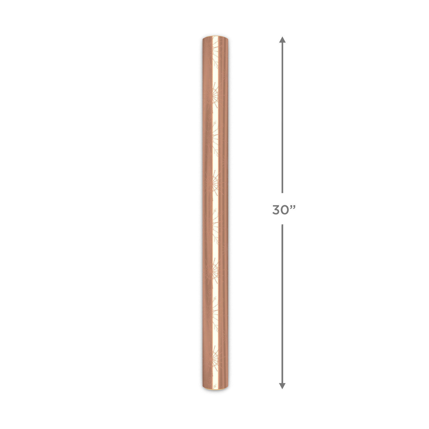 Rose Gold Snowflakes Holiday Gift Wrap Roll measurement image number 4