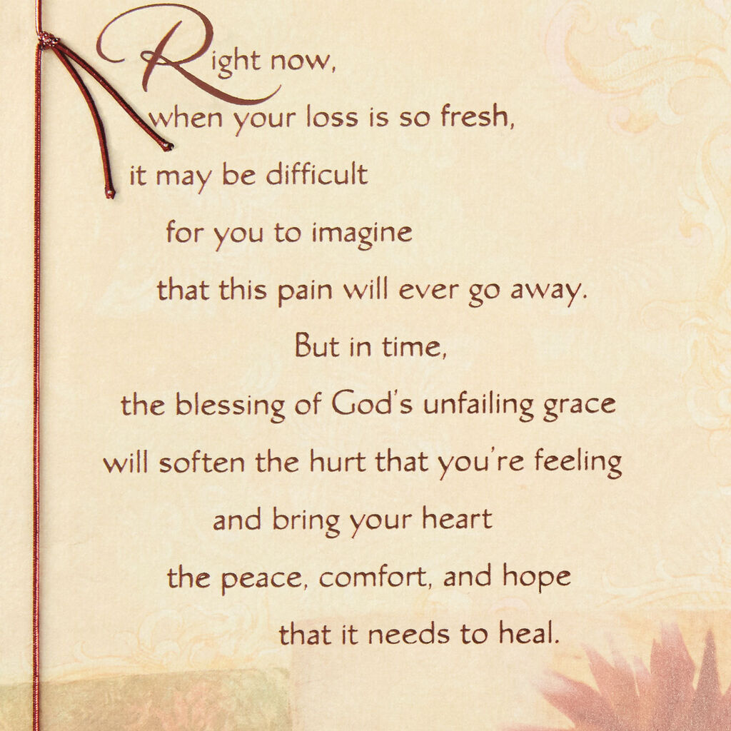 Peace Comfort And Hope Bronze Floral Sympathy Card Greeting