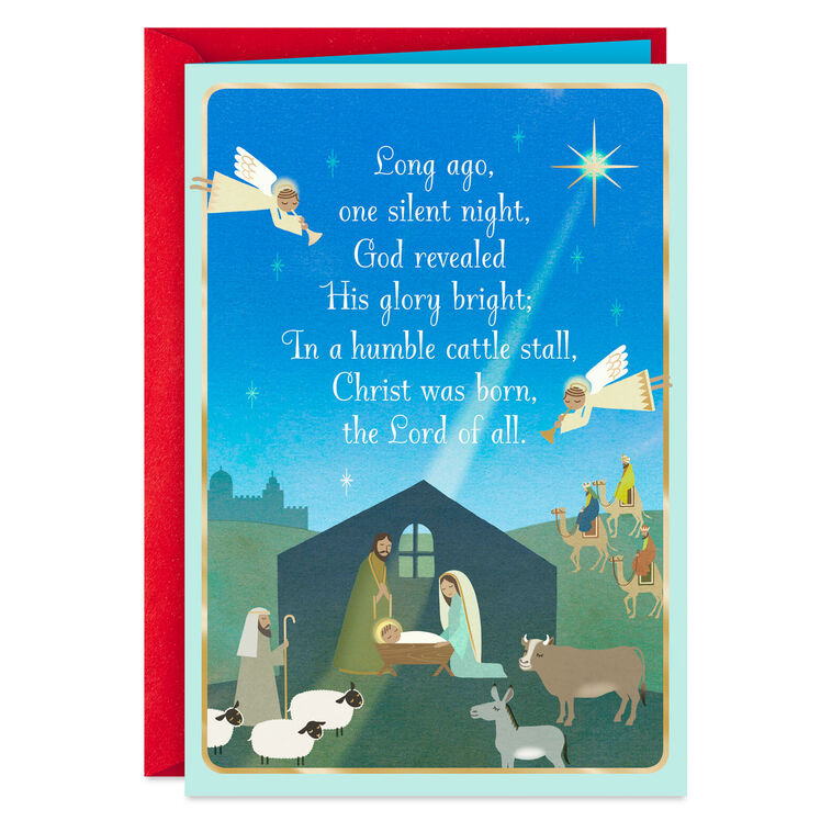 One Silent Night Religious Christmas Card