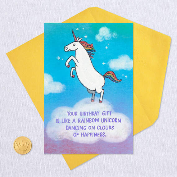 Dancing Rainbow Unicorn Funny Birthday Card, , large image number 5