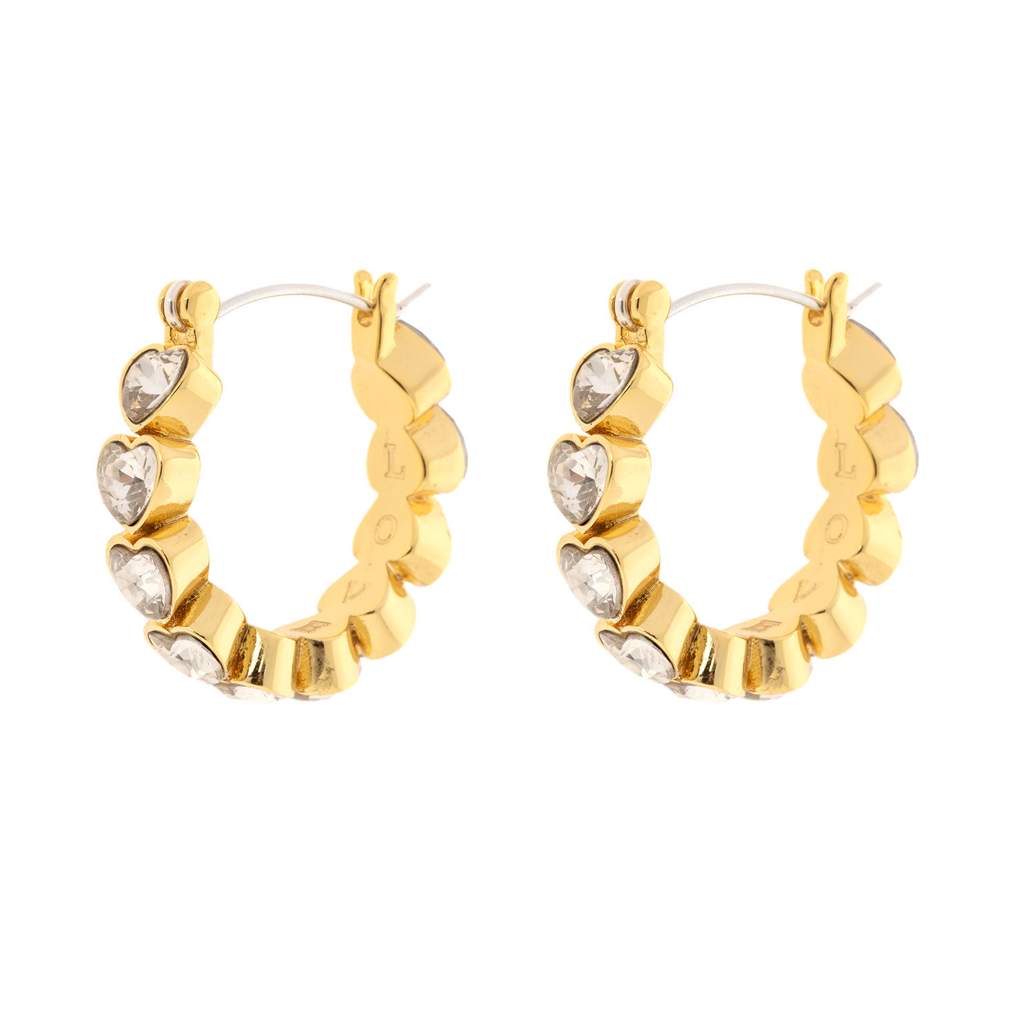 Pura Vida Heart Rhinestone Hoop Earrings Earrings Hallmark