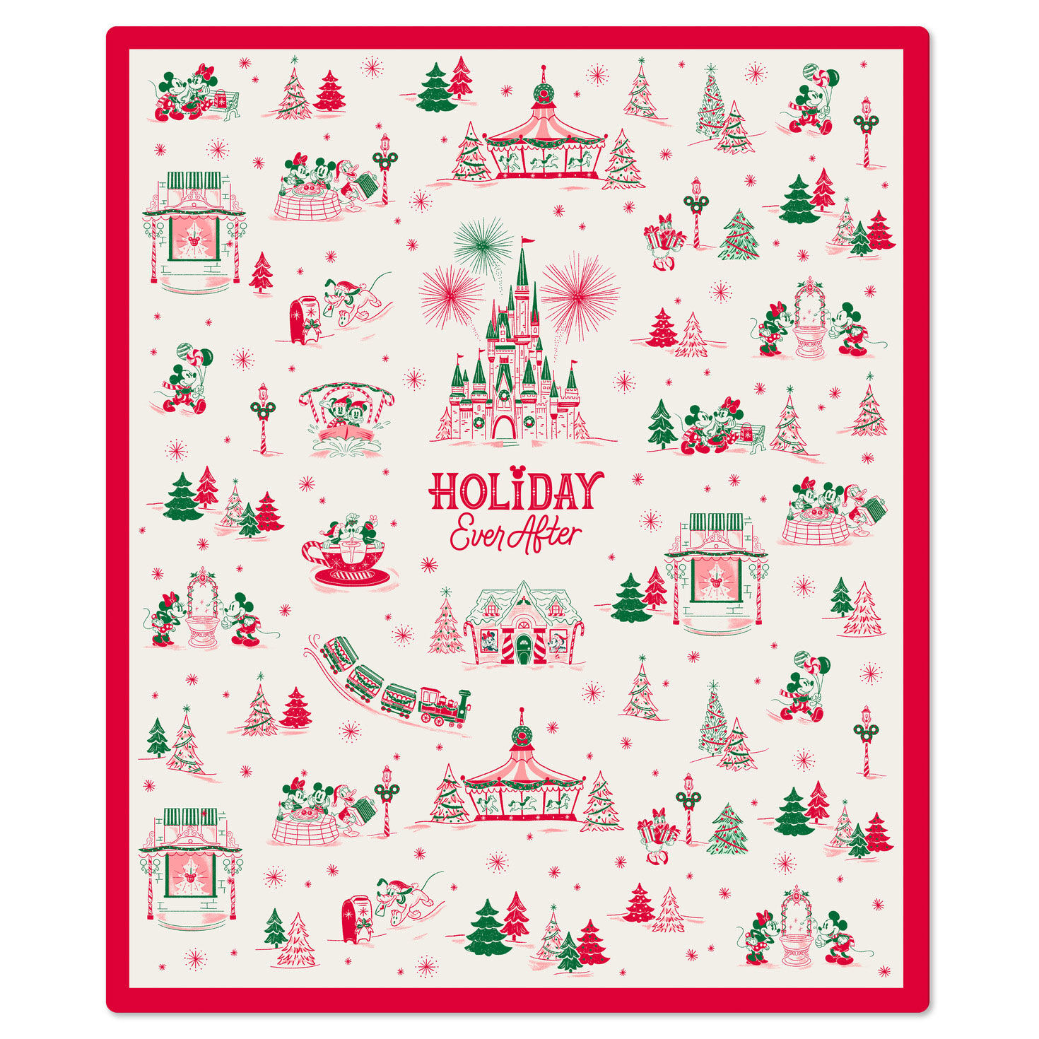 Disney Holiday Ever After Hallmark Movie Blanket front flat image number 2