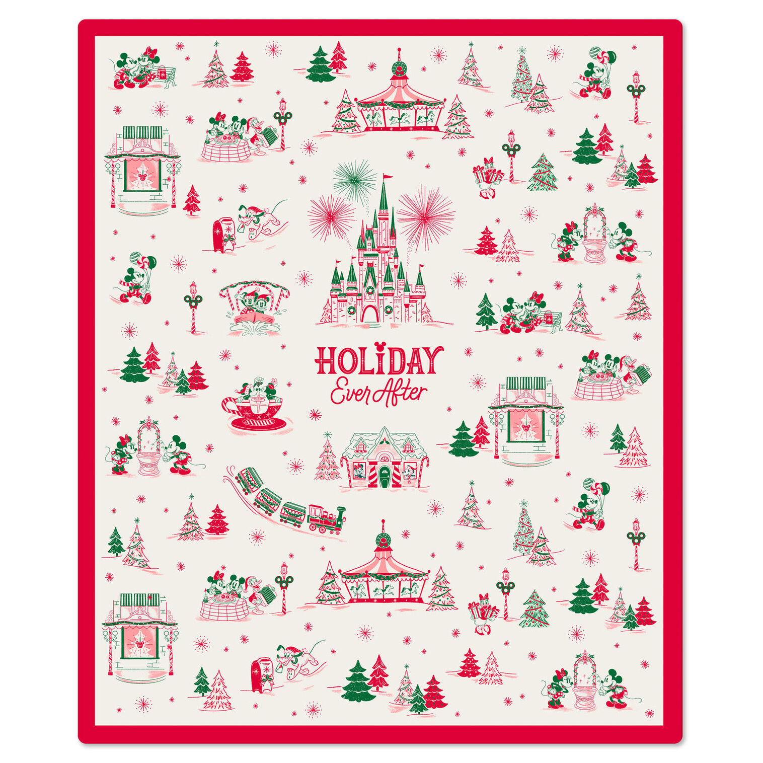 Hallmark + Disney Holiday Ever After Throw Blanket, 50x60,