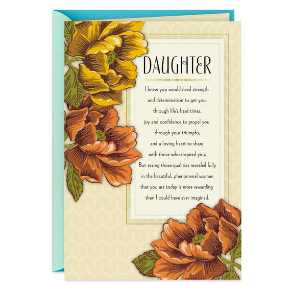 Orange and Yellow Flowers Birthday Card for Daughter, , large image number 1