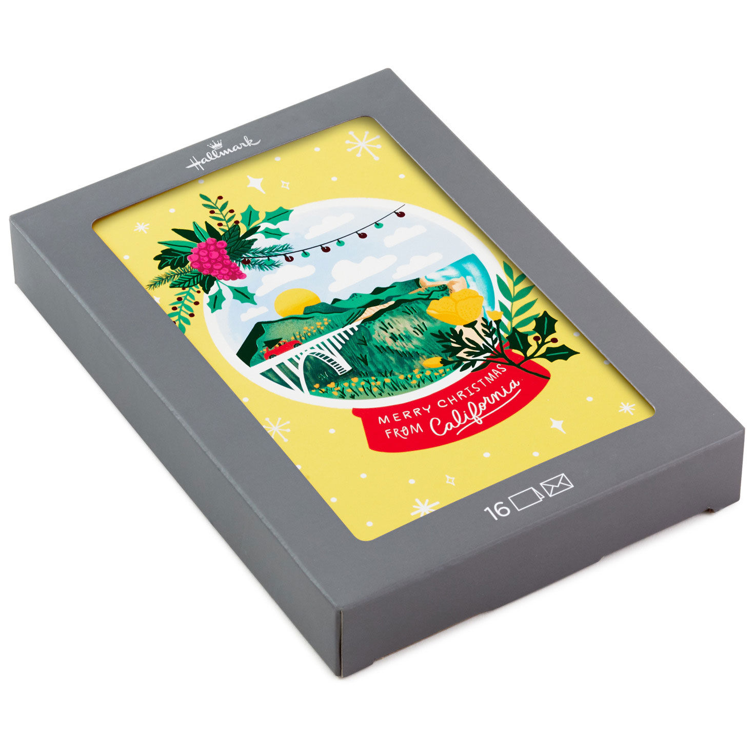 California Snow Globe Scene Boxed Christmas Cards, Pack of 16, , large image number 1