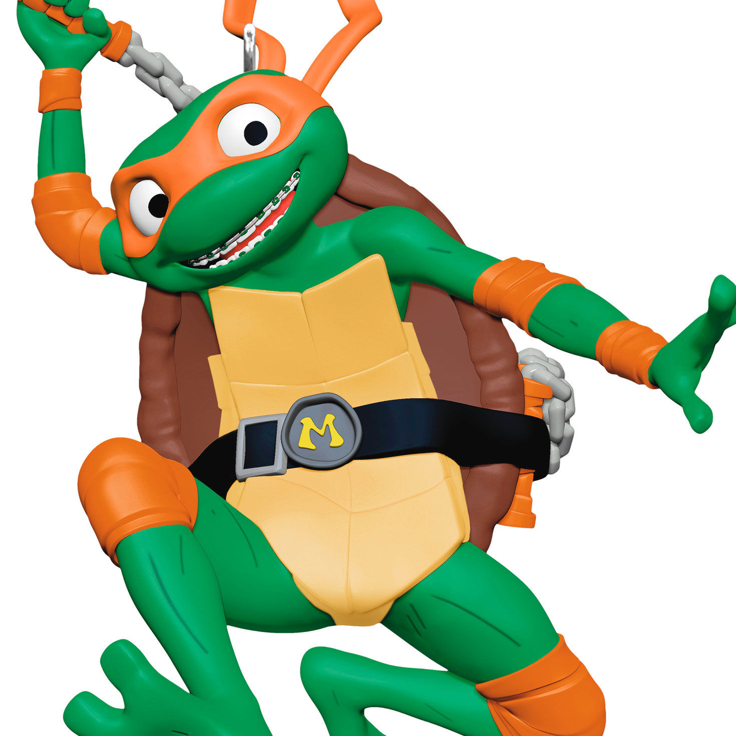 TMNT Michelangelo Turtle Keepsake Ornament closeup view image number 5