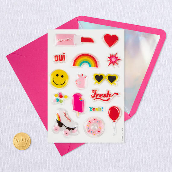 Hope It's Awesome Birthday Card With Stickers, , large image number 6