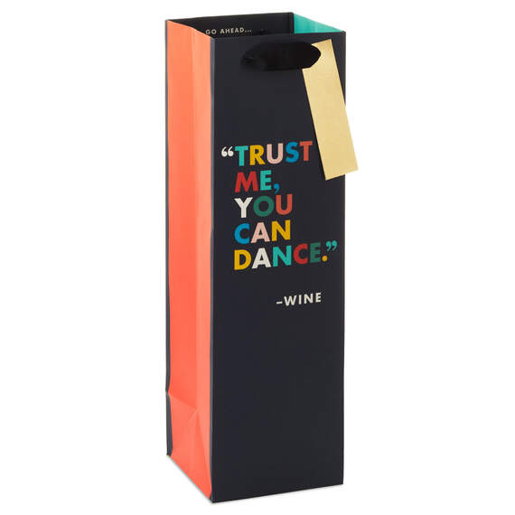 13" You Can Dance Quote Wine Gift Bag, , large image number 1