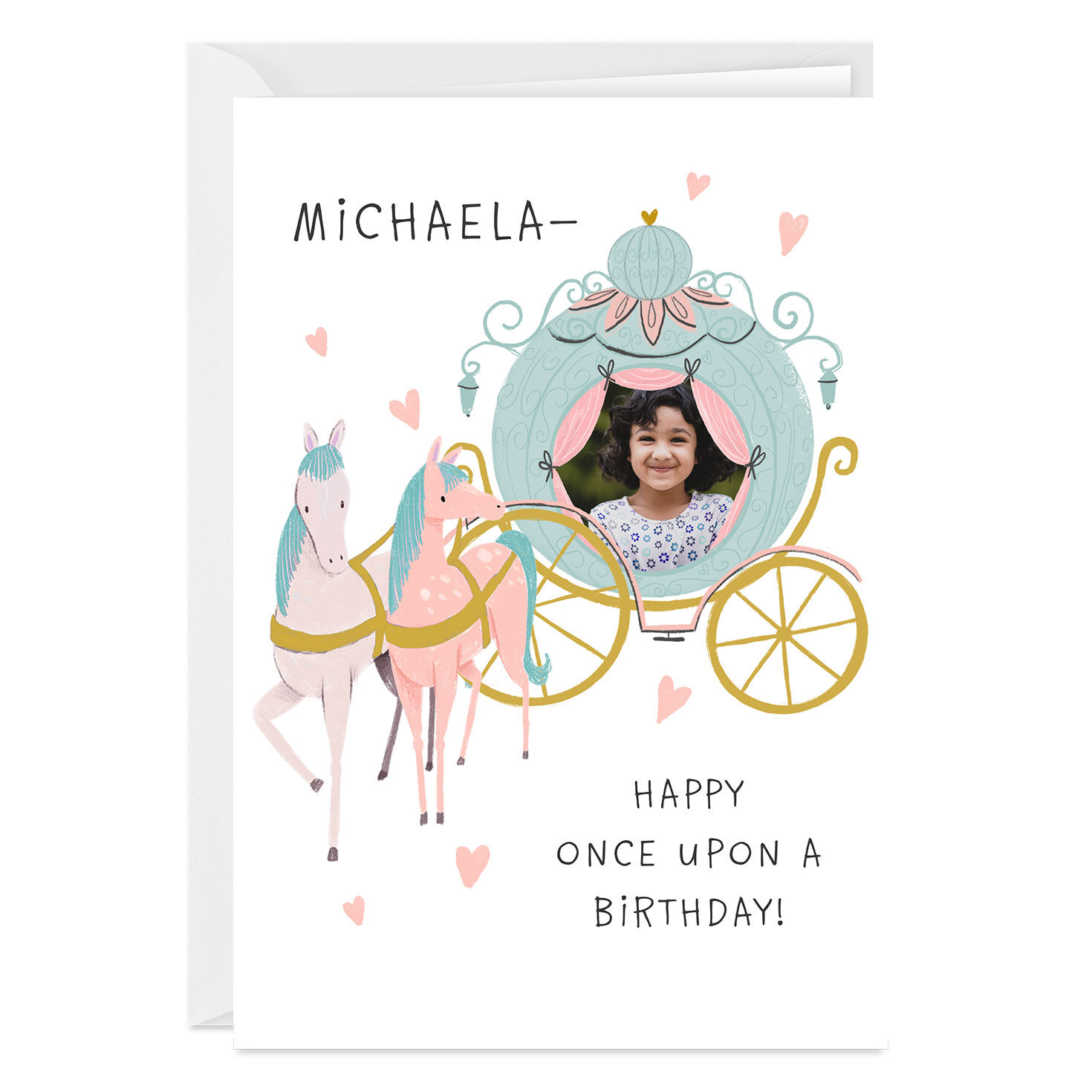 Personalized Princess Theme Photo Card for Kid