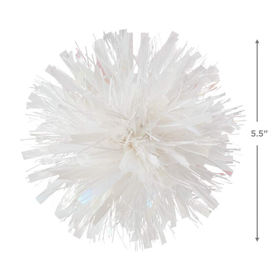 Iridescent and White Pom-Pom Gift Bow, 5.5", Iridescent & White, large image number 2
