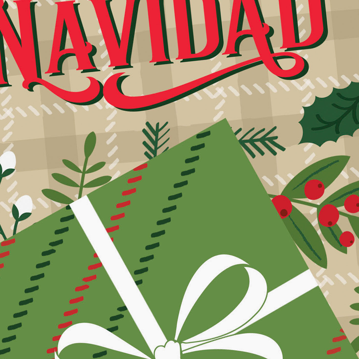 Gift on Plaid Money-Holder Christmas Cards Cover Detail image number 4
