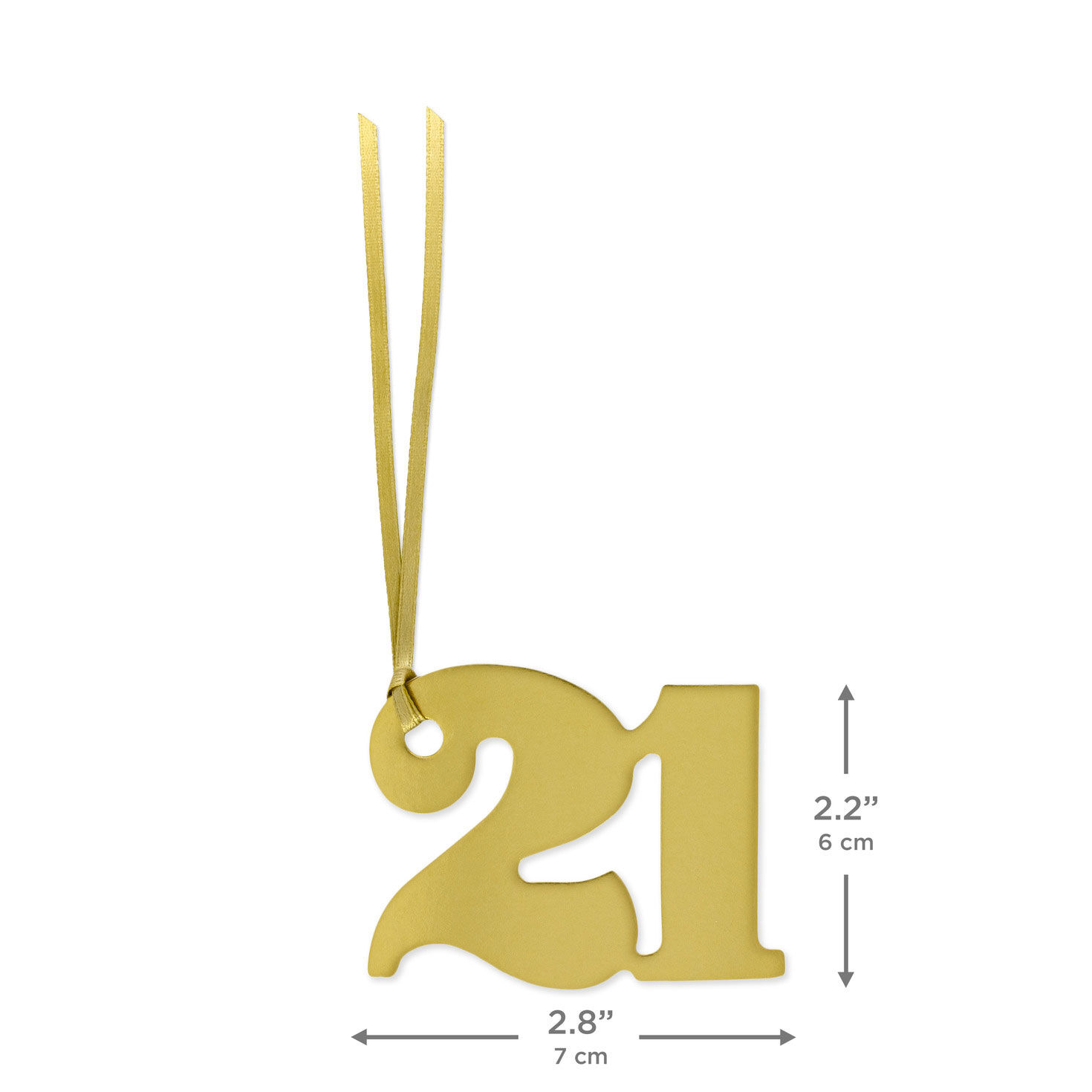 Die-Cut 21 Gift Trim With Ribbon Hanger measurement image number 3
