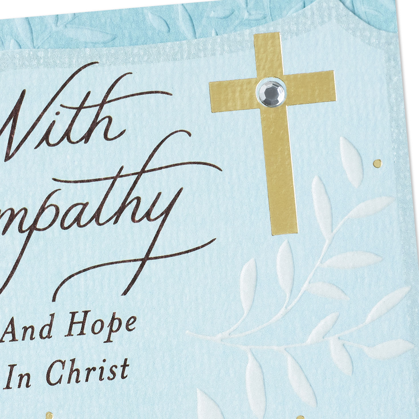 Vines on Gray Religious Sympathy Card Card Front Detail image number 4