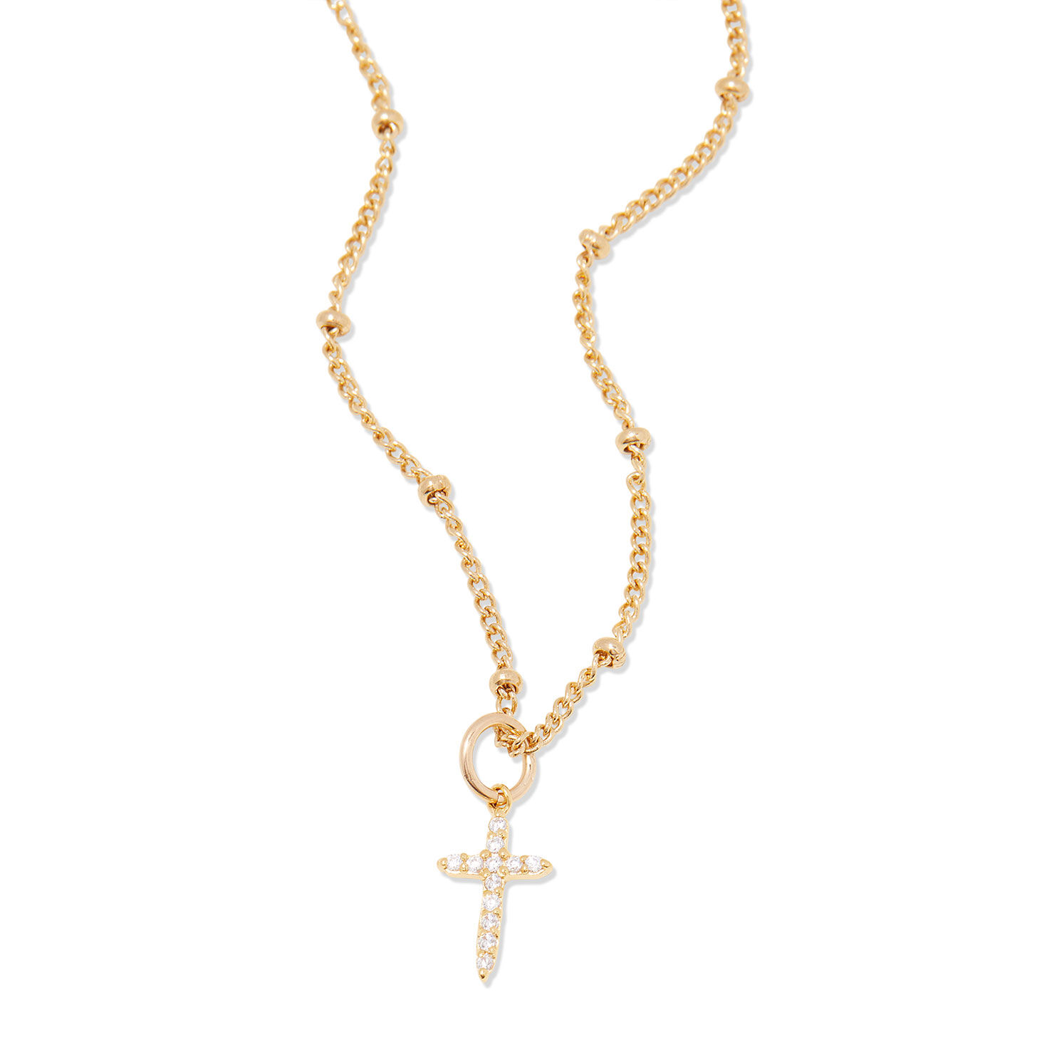 Josephine Cross Necklace Gold front image number 2