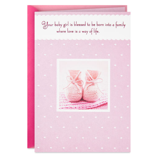 Love Is a Way of Life New Baby Girl Card, 