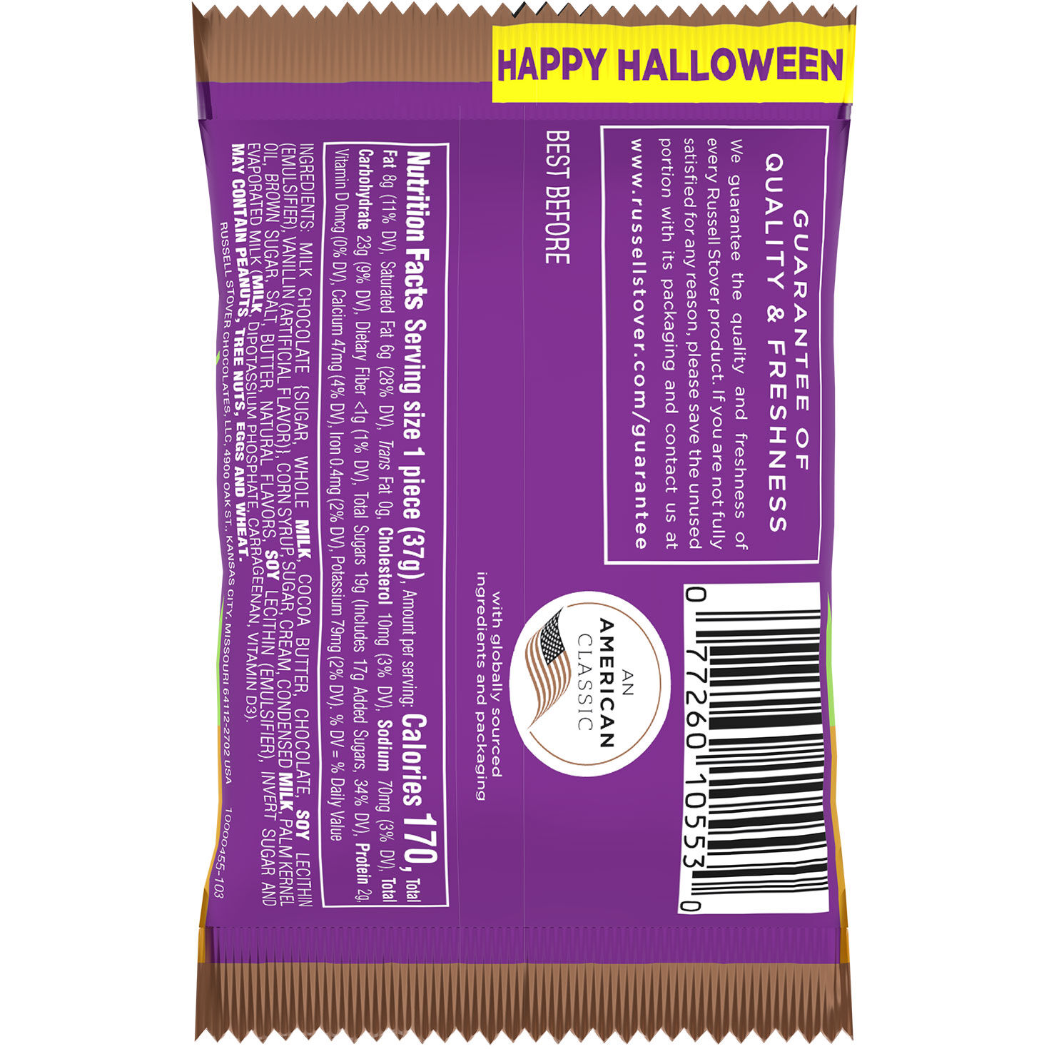 Chocolate Covered Caramel Pumpkin-Shaped Candy Back image number 2