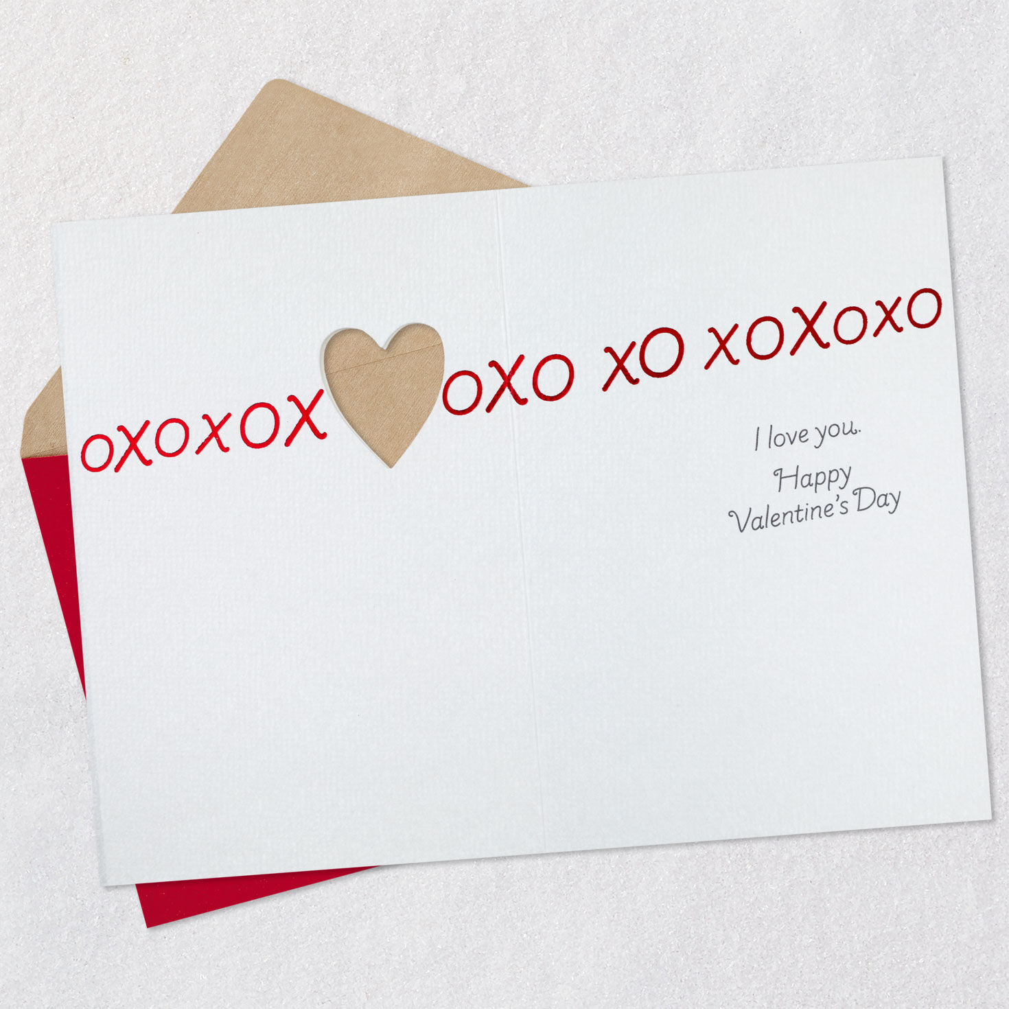 XO Heart Love You Valentine's Day Card for Husband Open card with envelope image number 3