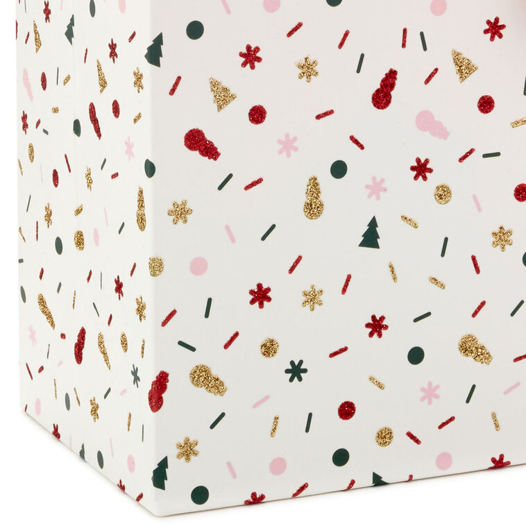 Christmas Confetti Medium Square Gift Bag Base/Side Detail image number 5