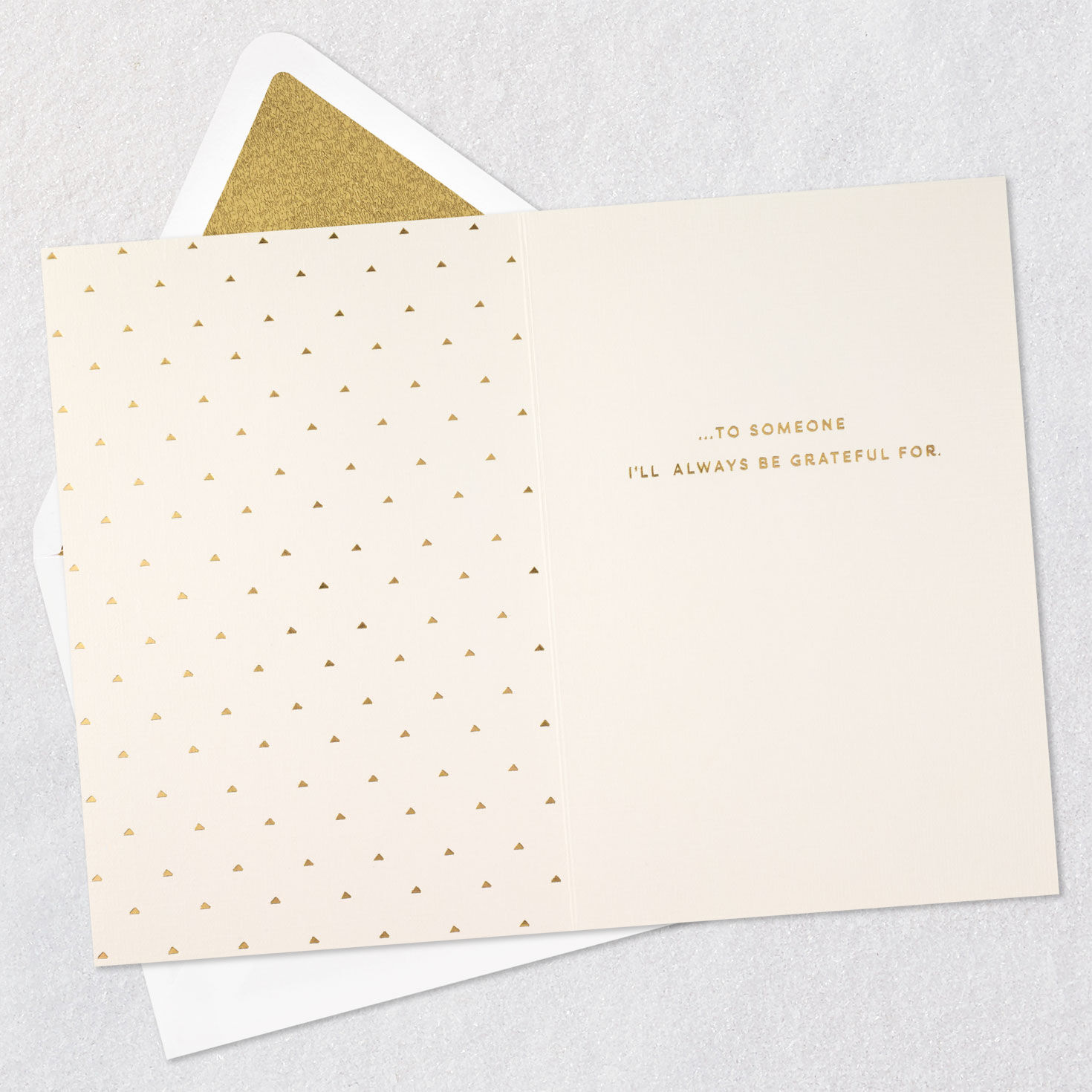 Gold Turkey Grateful For You Thanksgiving Card Open card with envelope image number 3