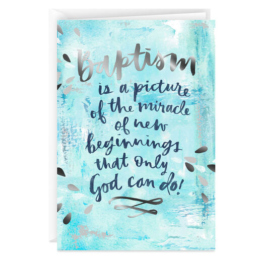 New Beginnings Religious Baptism Card, 