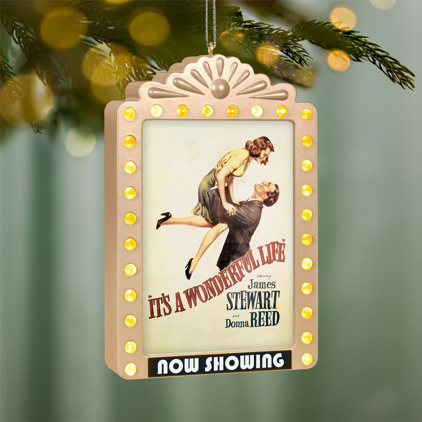 It's a Wonderful Life Movie Marquee Ornament Hanging on tree image number 2