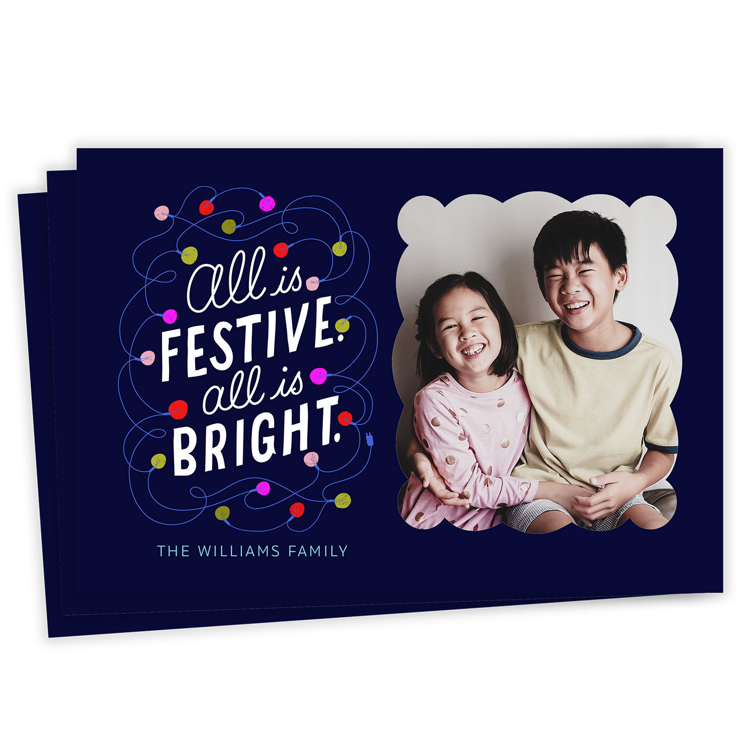Festive and Bright Flat Christmas Photo Card
