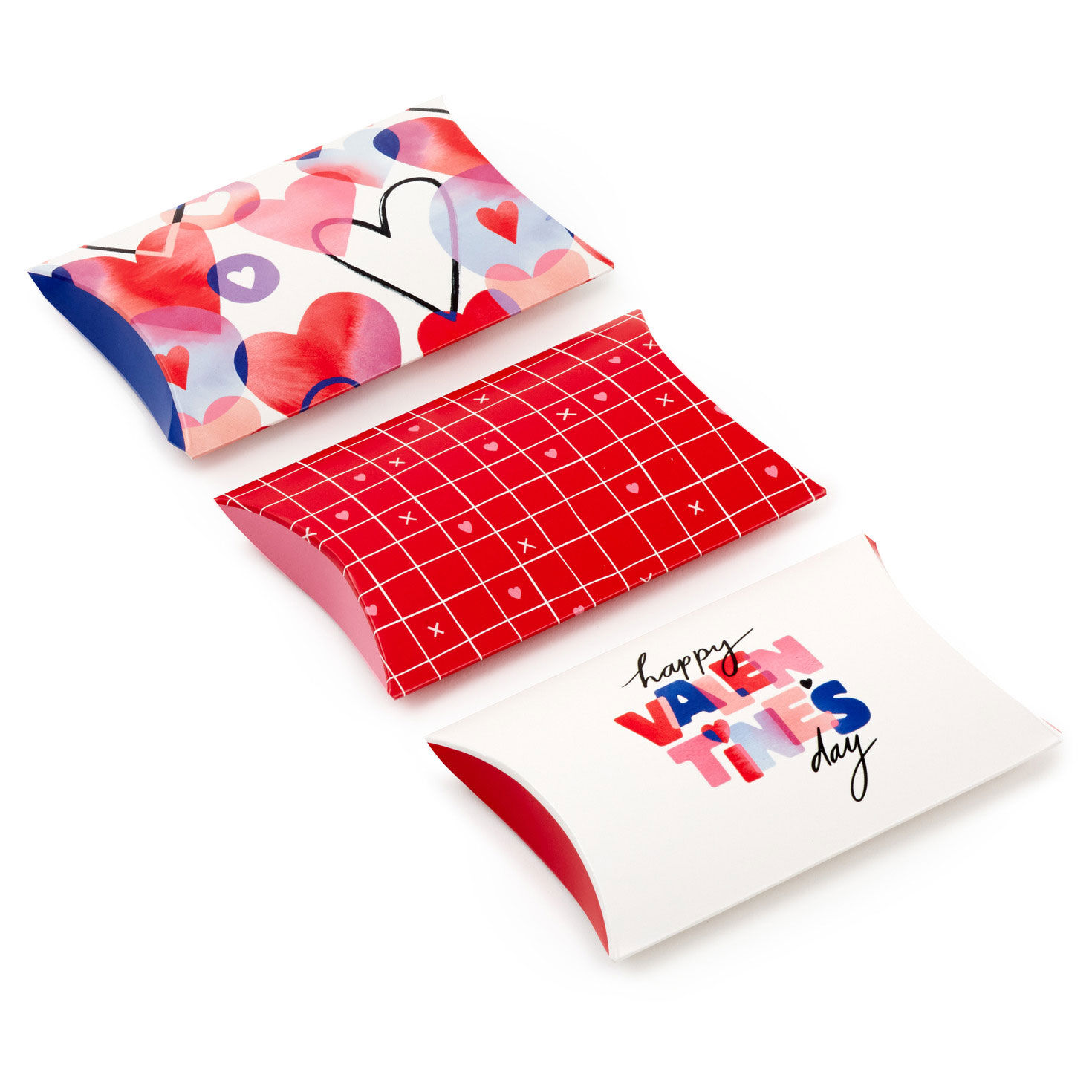 Happy Valentine's Day 3-Pack Assorted Small Pillow Box Bundle