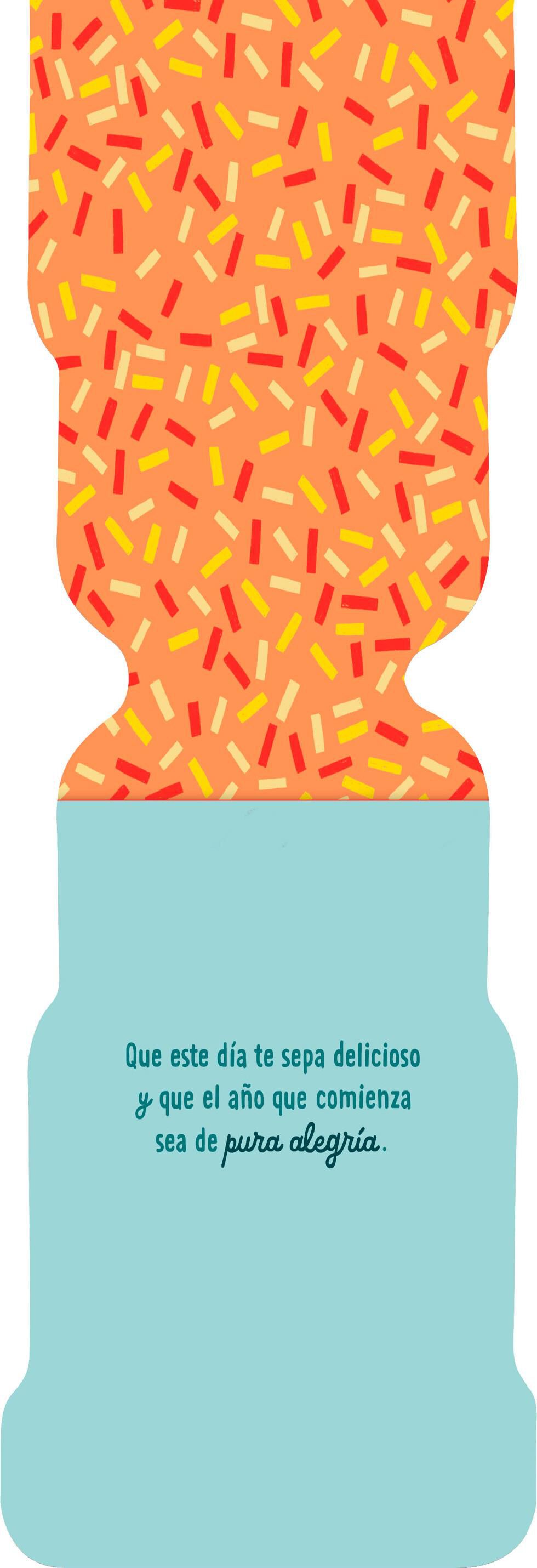 Sprinkle Cake and Candles Spanish-Language Birthday Card