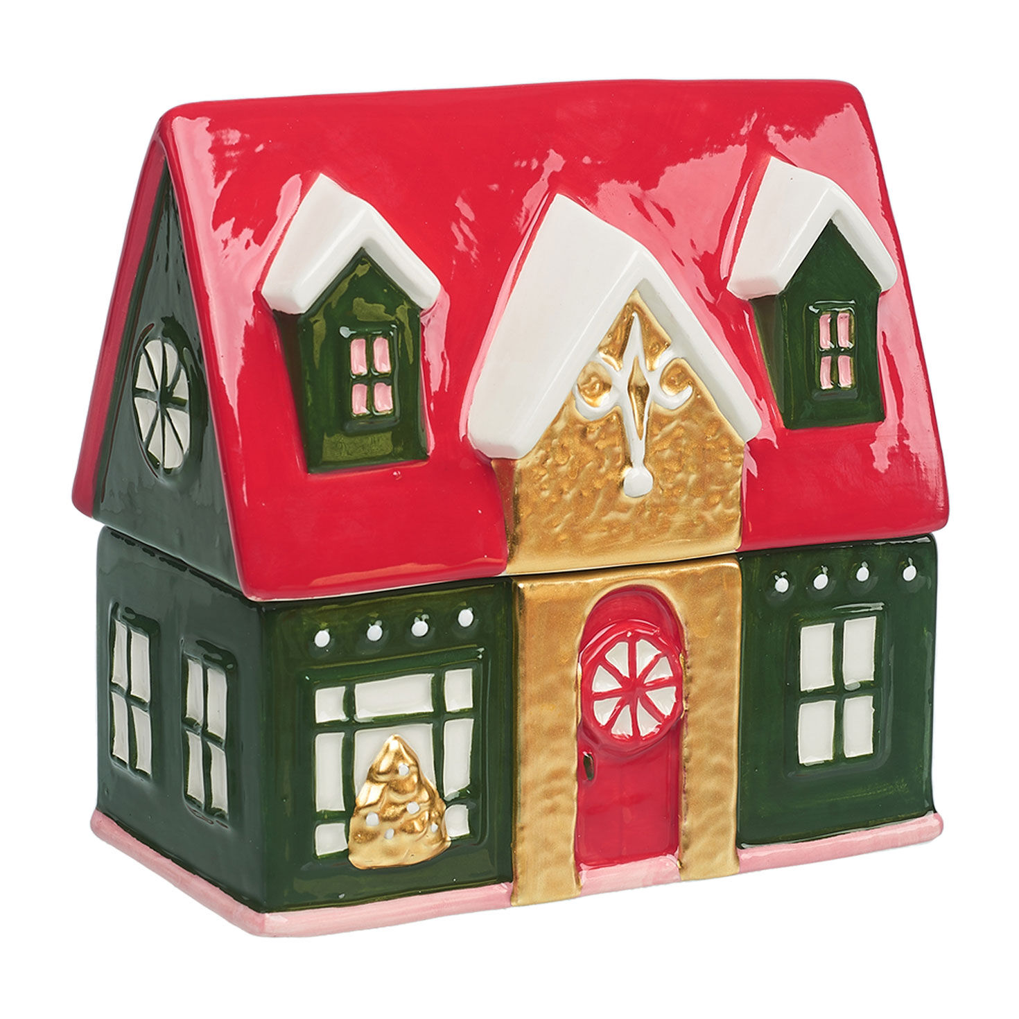 Jingle Berries & Juniper Ceramic Green House Candle side image number 4