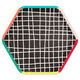 Black Grid Hexagonal Dessert Plates, Set of 8