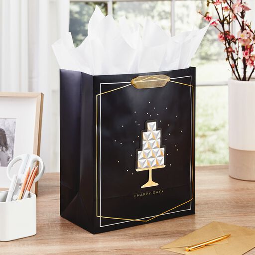 13" Happy Day Wedding Cake Gift Bag, 